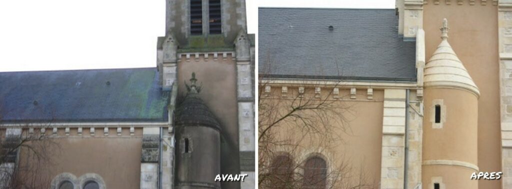 résultat d'un traitement hydrofuge sur une façade